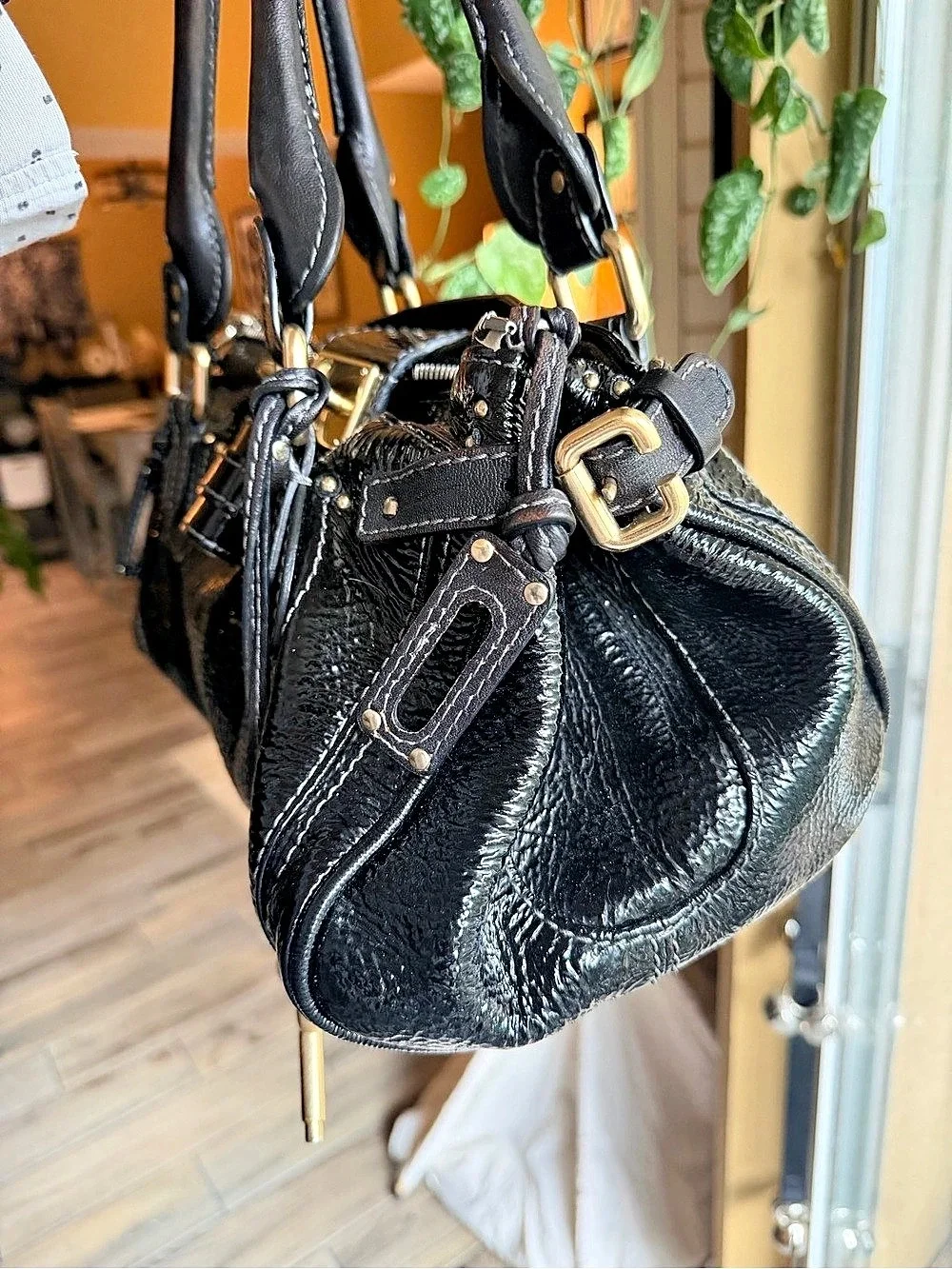 Chloé Paddington Black Patent Leather Bag